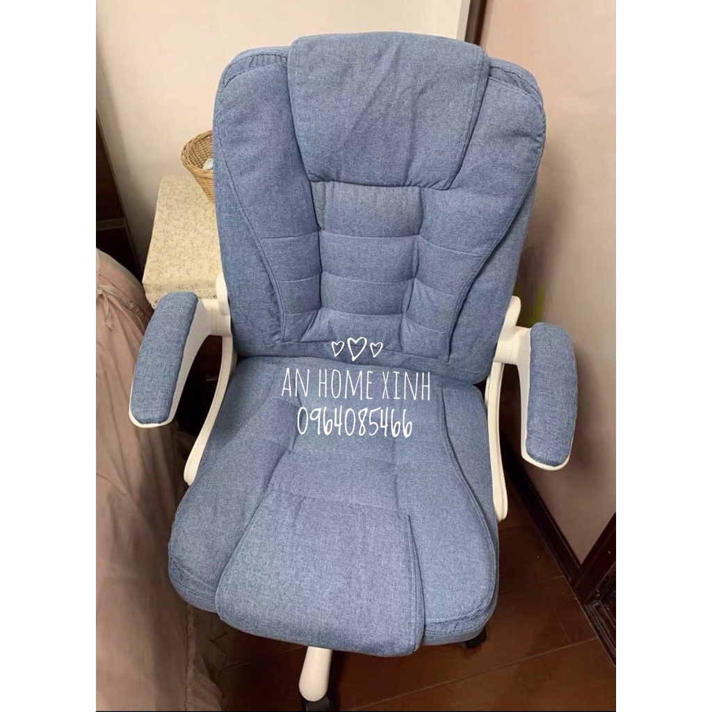 Ghế xoay văn phòng Hàn Quốc bọc nỉ nệm cao su giá rẻ tay gấp 90 độ - Ghế gaming dành cho các gamer AN HOME XINH