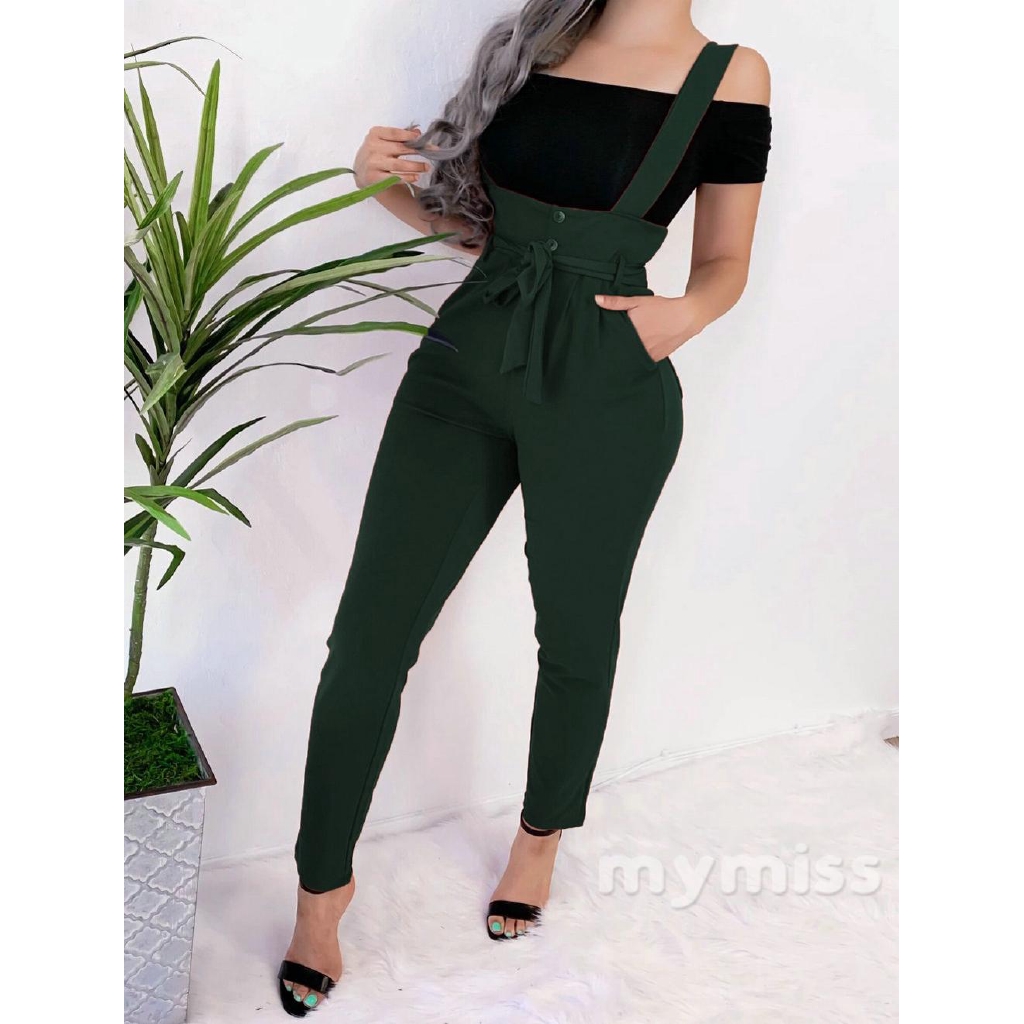 Jumpsuit nữ áo liền quần dài lưng cao xinh xắn | BigBuy360 - bigbuy360.vn