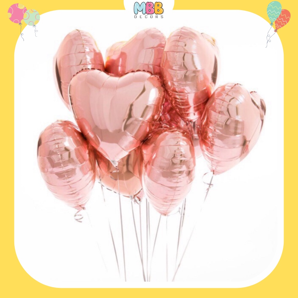 Bong Bóng Ngôi Sao Trái Tim Size To 45cm Nhiều Màu, Trang Trí Sinh Nhật, Đám Cưới, Valentine
