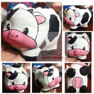 Heo đất handmade Bò mặt hồng