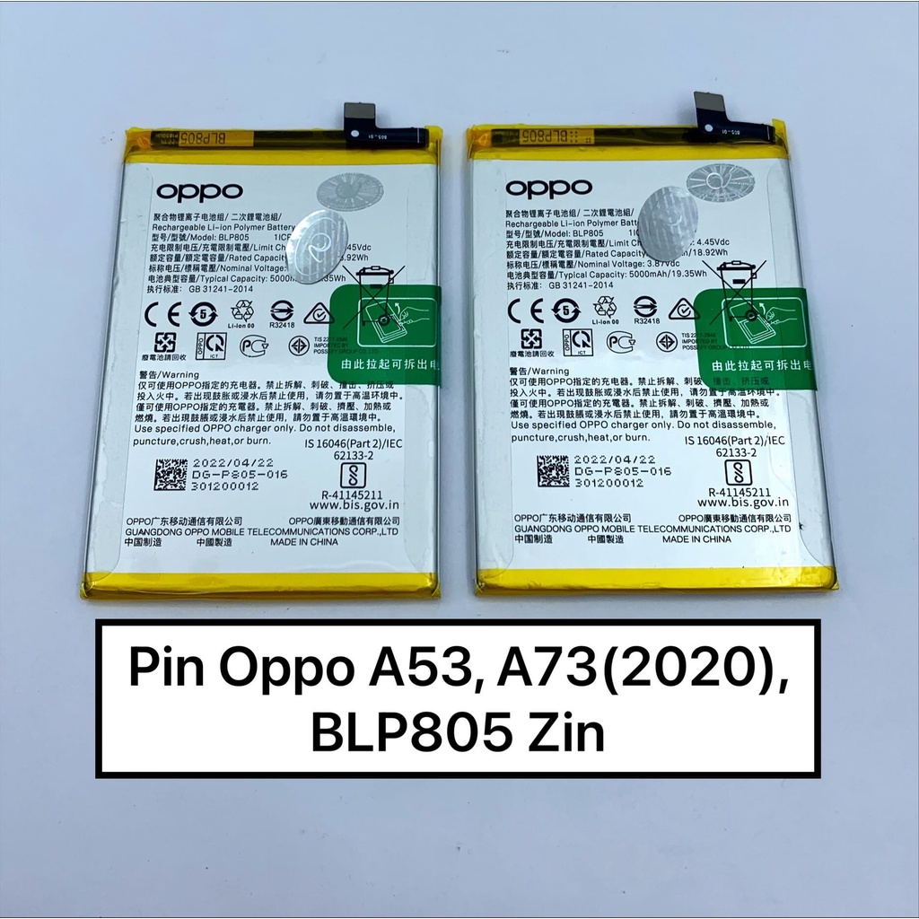 Pin Oppo A53, A73-2020, RealmeV3, A32-2020, Realme7i, BLP805 Zin