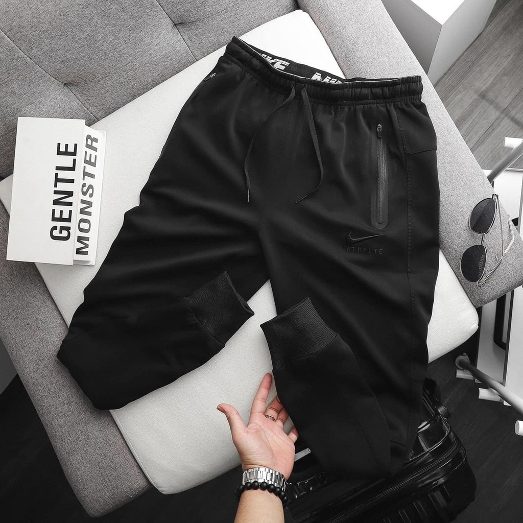 Quần nỉ nam Combo 2 quần jogger Ni đen và xám cạp chun  túi khóa mặc nhà tập thể thao hàng xuất dư cao cấp