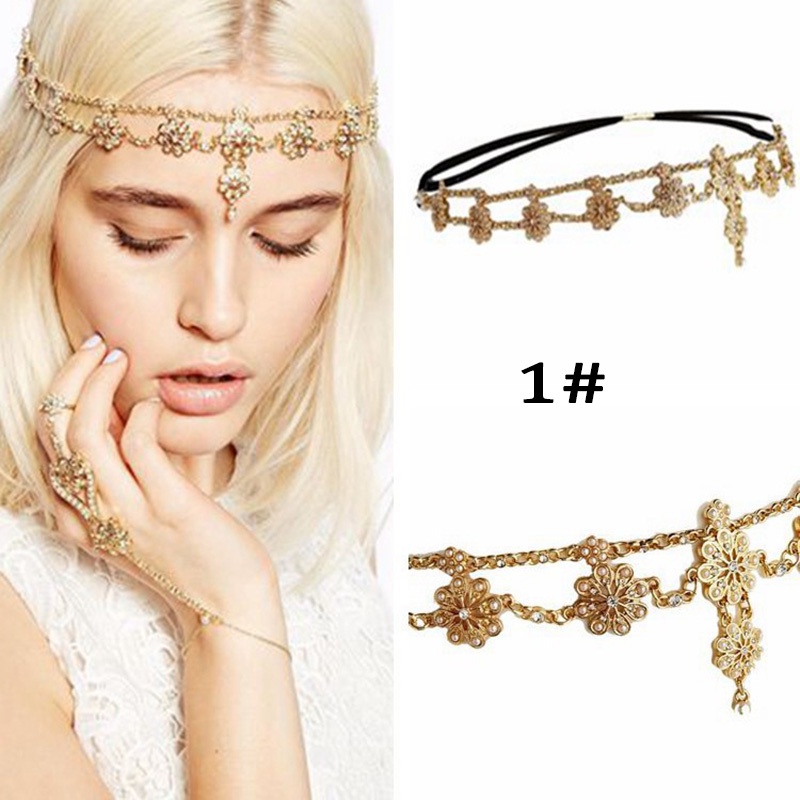 Băng đô đính đá phong cách bohemian cổ điển sang trọng