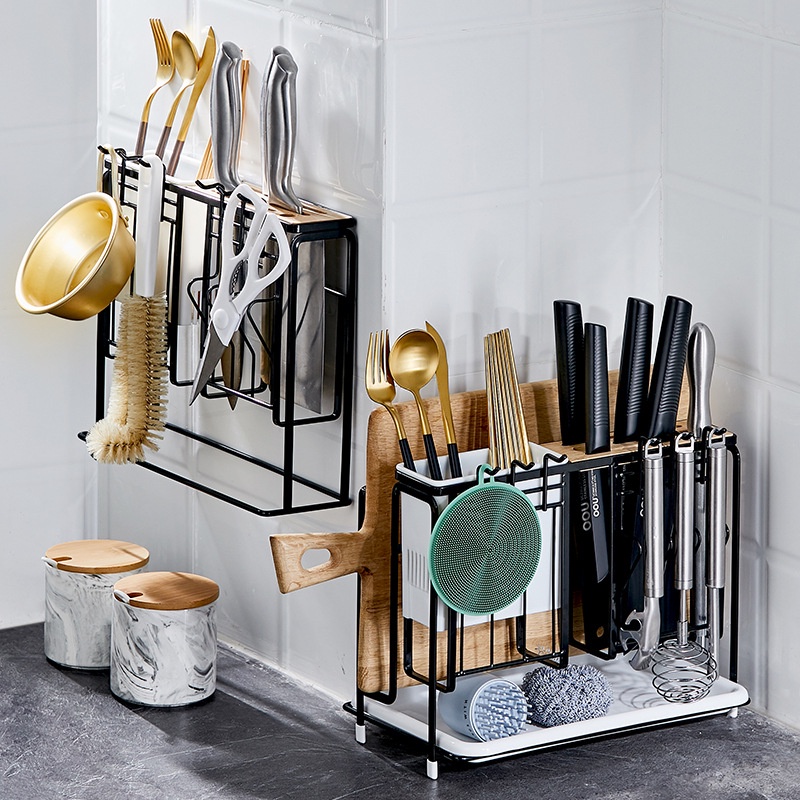 Kệ nhà bếp đa năng Inox đựng đũa, dao, thớt