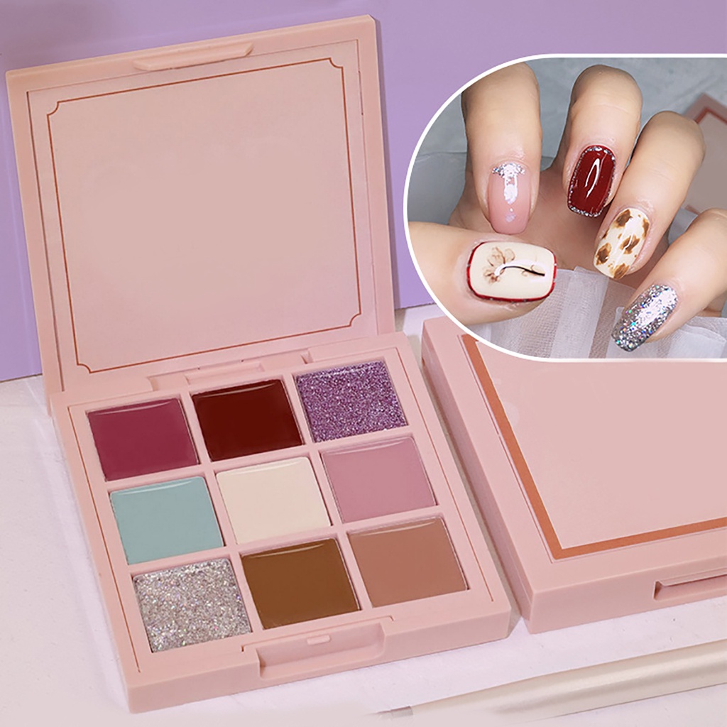 Sơn Móng Tay Kim Tuyến Lấp Lánh 9 Màu Tùy Chọn DIY