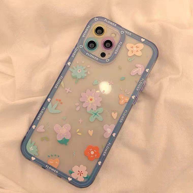 Ốp Điện Thoại TPU Mềm Trong Suốt Họa Tiết Hoa Cho Iphone 14 13 12 11 Pro mini 8 7 6 6s Plus X XS Max XR
