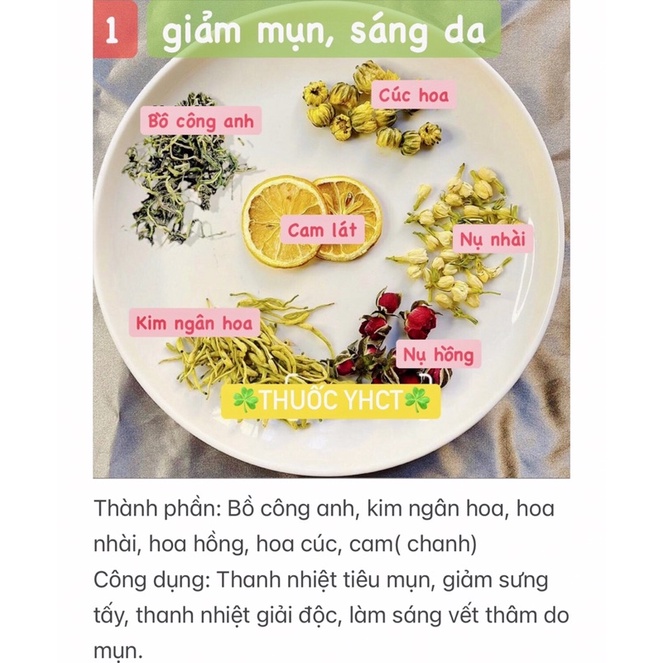 Trà sáng da, giảm mụn, thanh nhiệt thơm miệng Việt Nguyên