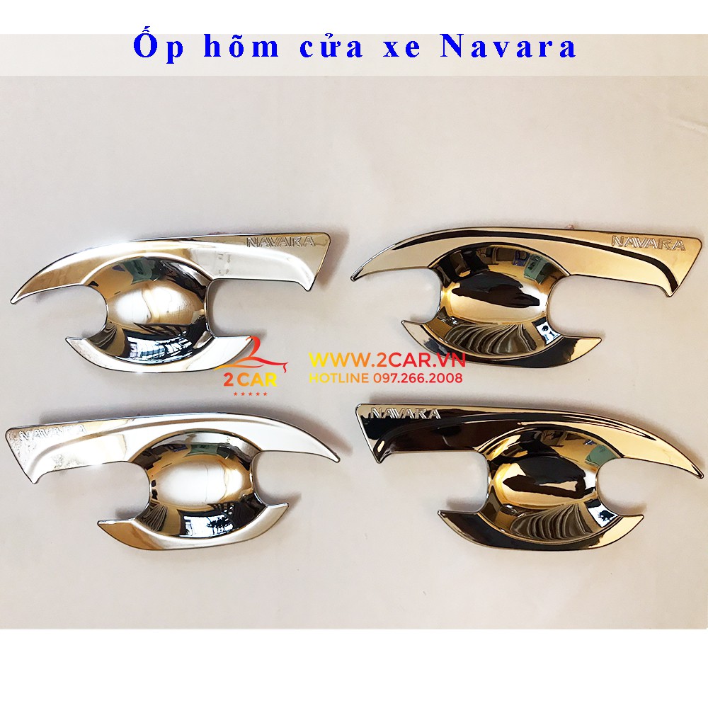 Ốp tay ,  hõm cửa xe Nissan Navara 2015-2019 mẫu mạ