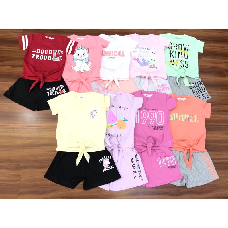 Bộ cotton áo buộc dây-HÀNG SALE KO ĐỔI TRẢ