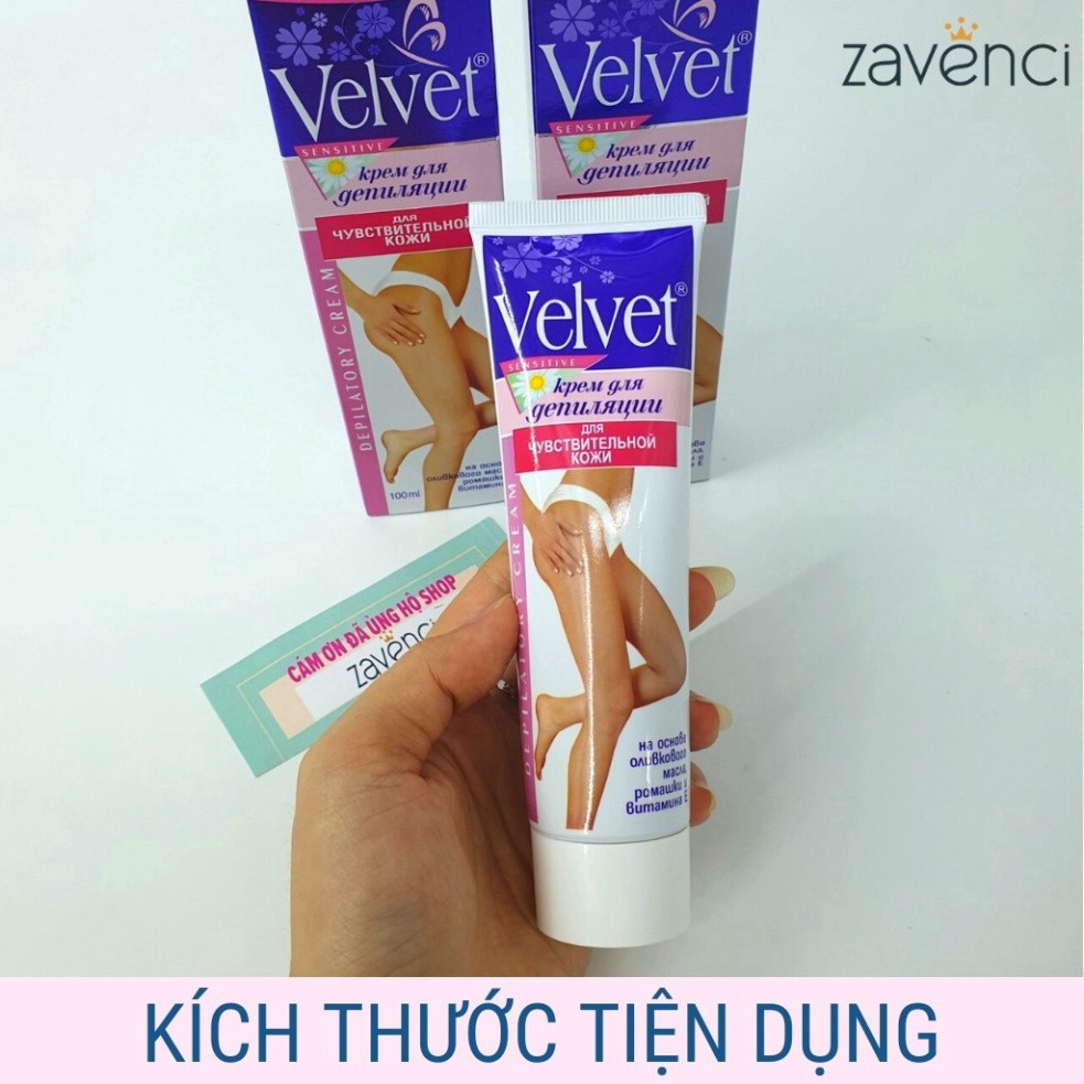 Kem tẩy lông❤️FREESHIP❤️ Kem tẩy lông Velvet Sensitive 100ml hàng chính hãng Nga dùng được tất cả các vùng da