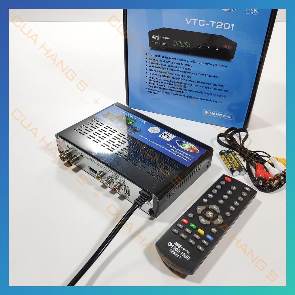 Đầu thu DVB T2 kỹ thuật số VTC T201 miễn phí truyền hình số mặt đất - BH 6 tháng