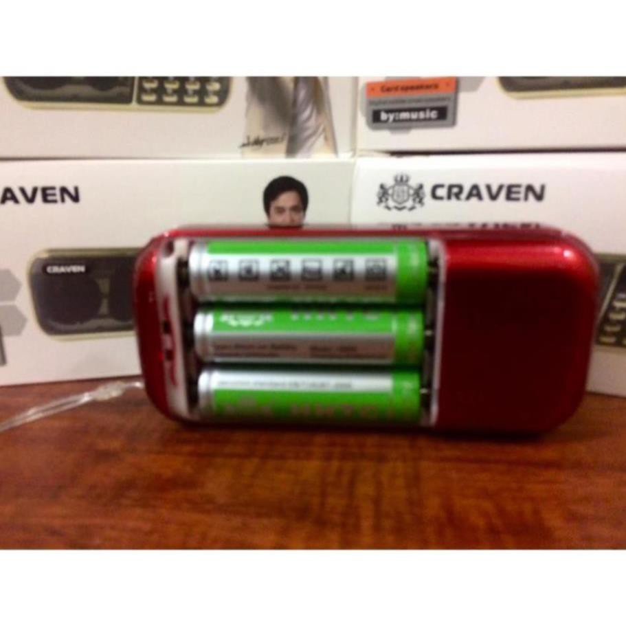 Loa đài Craven nghe thẻ nhớ, USB, FM, Máy nghe nhạc mini Tắm Ngôn Ngữ Caraven CR 853 3 Pin