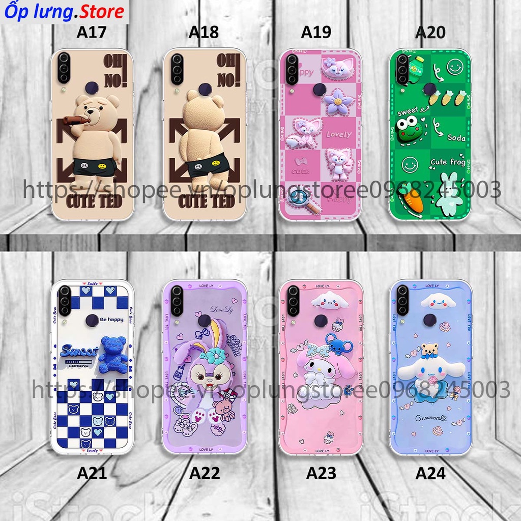 Ốp lưng Vsmart Joy1/Joy 1Plus/Joy 2Plus/Joy 3/Joy 3Plus in hình 3D gấu cute cool ngầu giả nổi.
