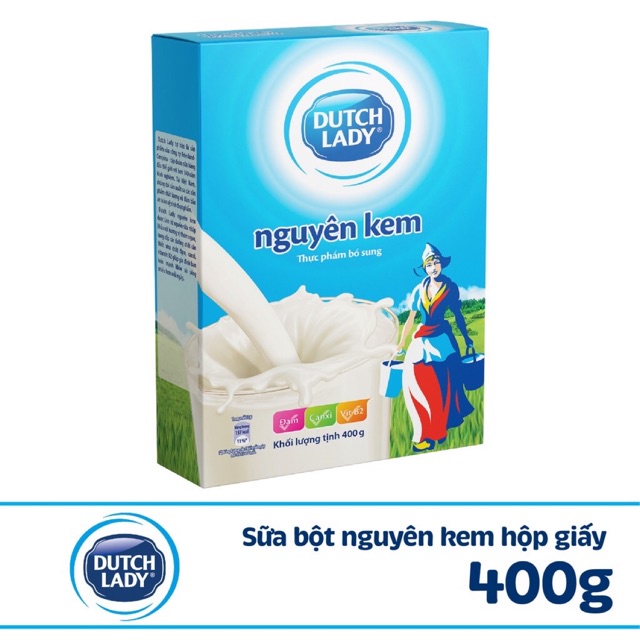 [HSD T8-2023] Sữa Bột Dutch Lady Nguyên Kem Hộp Giấy 400gr