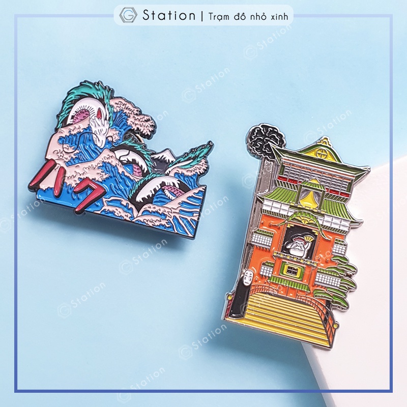 [40 MẪU] Pin cài áo anime Spirited Away Vùng đất linh hồn Studio Ghibli Chihiro/ Haku/ Vô diện/ Bồ hóng - GC318