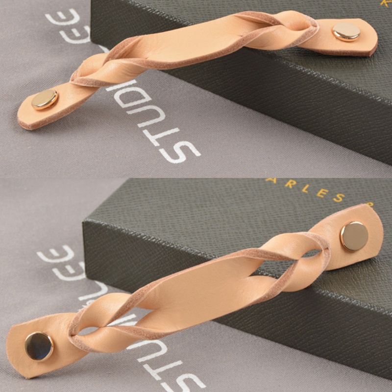 Tay Nắm Cửa Chất Liệu Da Bò Phong Cách Retro Châu Âu