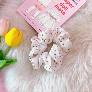 Cột Tóc Scrunchies Chấm Bi Vải Voan