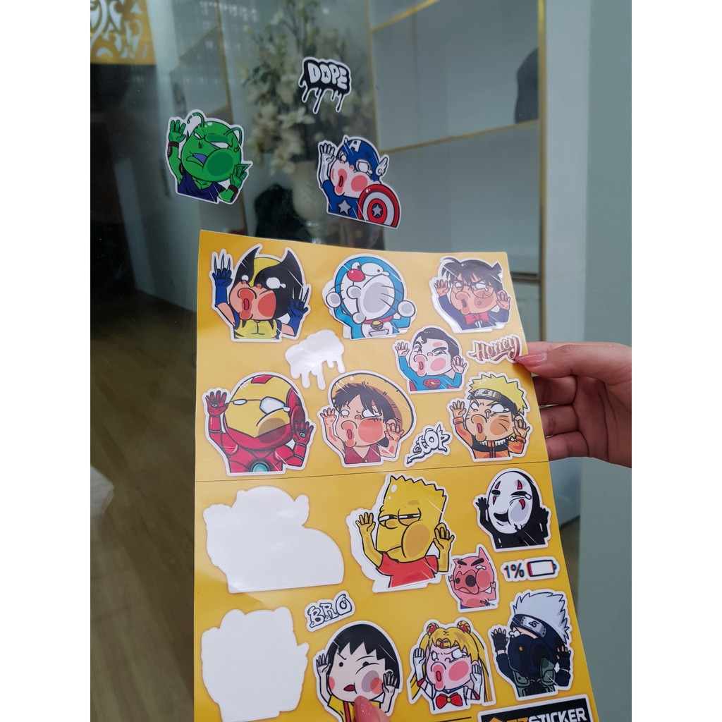 Set 20 Hình Singel Sticker úp Mặt Vào Kính Ngộ Nghĩnh Siêu Cute Đáng yêu Dán Vali , Nón Bảo Hiểm , Laptop , Điện Thoại