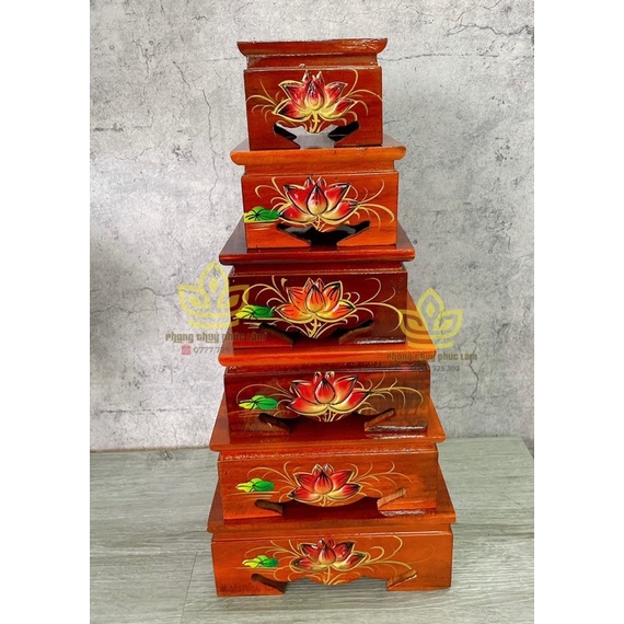Đế Gỗ Hoa Sen Nổi Kê Tượng Phật