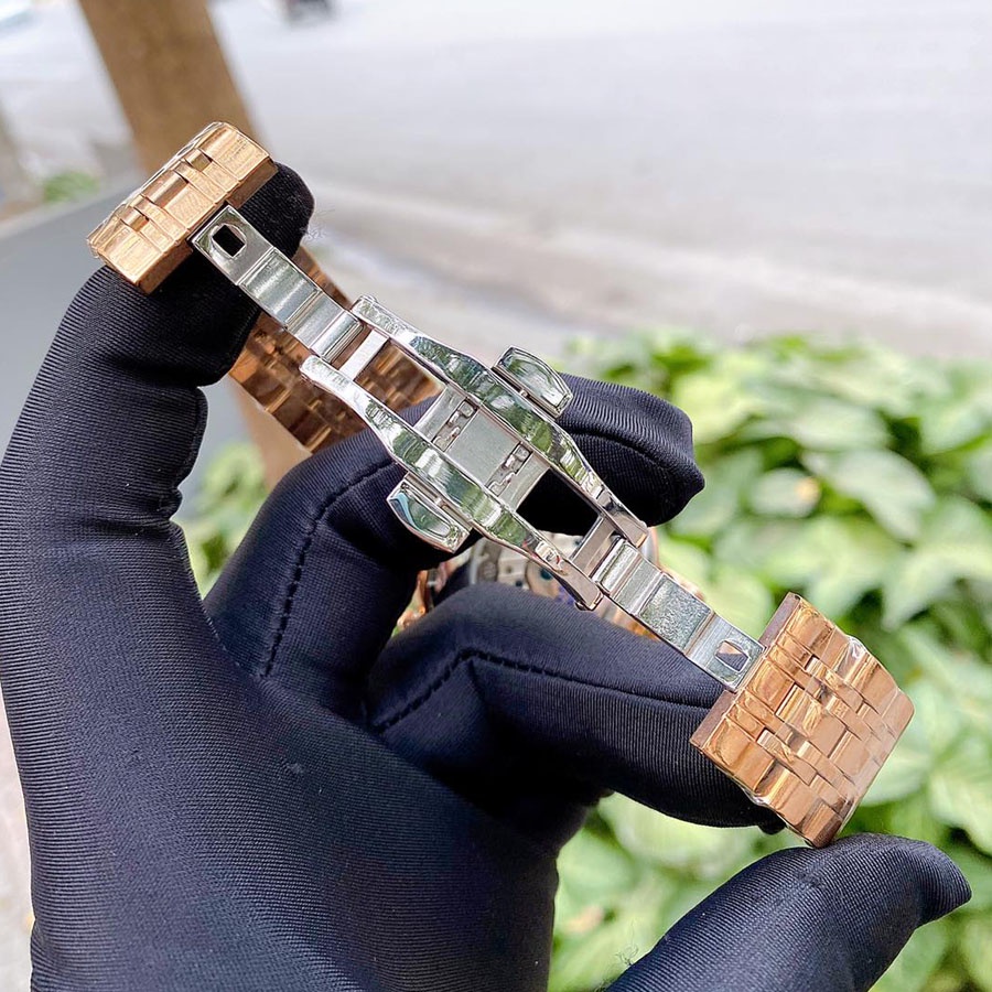 Đồng hồ Nam Vacheron máy nhật, mẫu 3kim mặt đen viền vàng, dòng cơ Automatic size 40mm-41mm | BigBuy360 - bigbuy360.vn