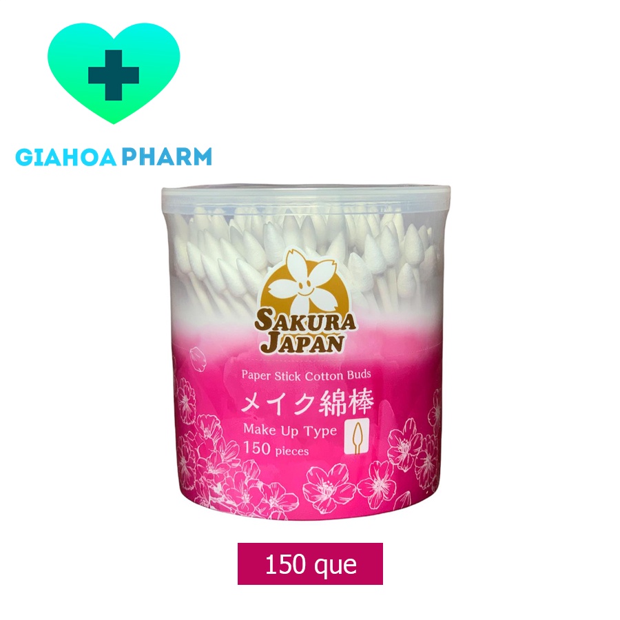 Tăm bông kháng khuẩn Sakura Trang điểm TB07 tiêu chuẩn Nhật Bản (1 đầu xoắn 1 đầu nhọn) lọ 150 que - Phụ nữ, teen