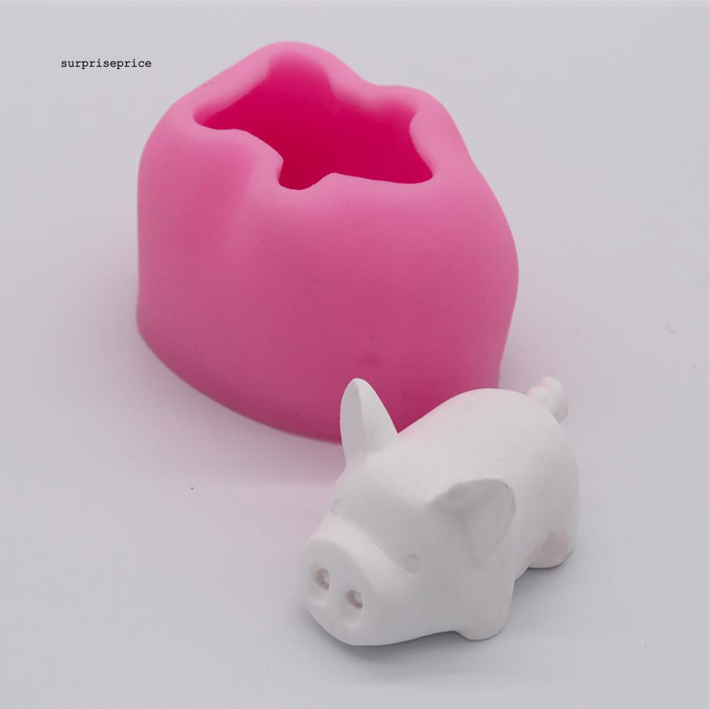 Khuôn silicon làm bánh kẹo đa năng hình chú thỏ/heo 3D đáng yêu