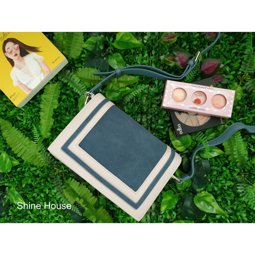 [CHẤT LƯỢNG] Túi Đeo Thời Trang Phối Da Phong Cách Hàn Quốc - Shine House