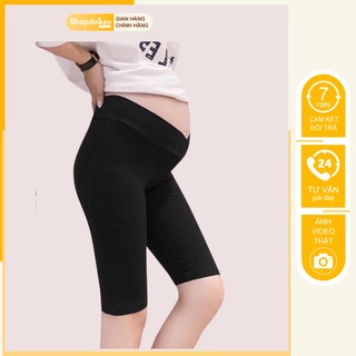 Quần bầu - quần legging bầu hàng đẹp co giãn 4 chiều ren gấu chun điều chỉnh - Shopdobau
