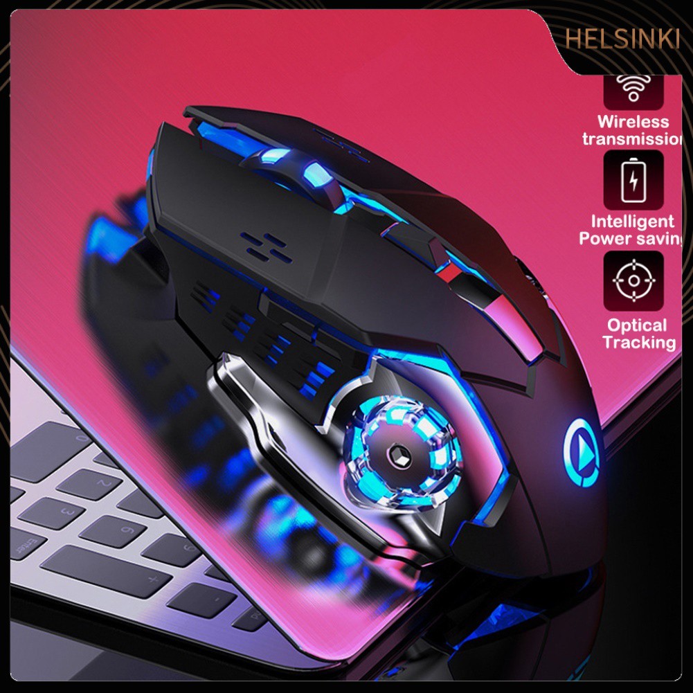 Chuột Gaming Hel + 2.4g Không Dây 1600dpi Cho Pc Laptop