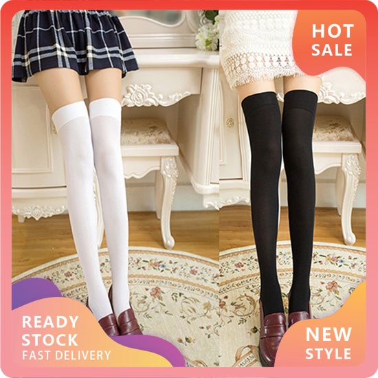 Vớ Dài Qua Gối Màu Trơn Co Giãn Thời Trang Cho Nữ