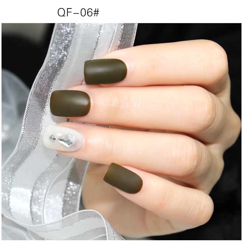 Sơn móng tay gel nail dùng máy hơ AS tone vàng rêu mã QF 15ml