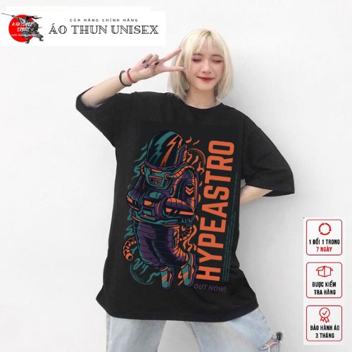 Áo thun tay lỡ phông Unisex from rộng nam nữ KAKISHOP , áo màu đen ulzzang in hình phi hành gia HYPEASTRO - KAKI 19 | BigBuy360 - bigbuy360.vn
