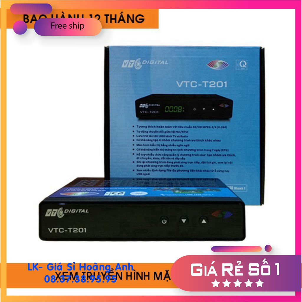 Đầu thu kỹ thuật số DVD -T2. VTC T201- giá tốt