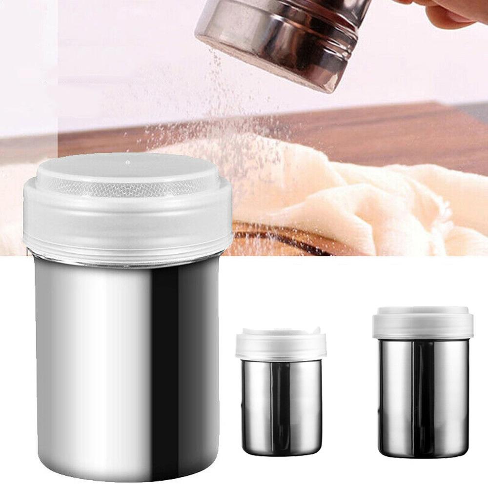 Dụng Cụ Rây Bột Làm Bánh Bằng Thép Không Gỉ Có Nắp Đậy Tiện Lợi