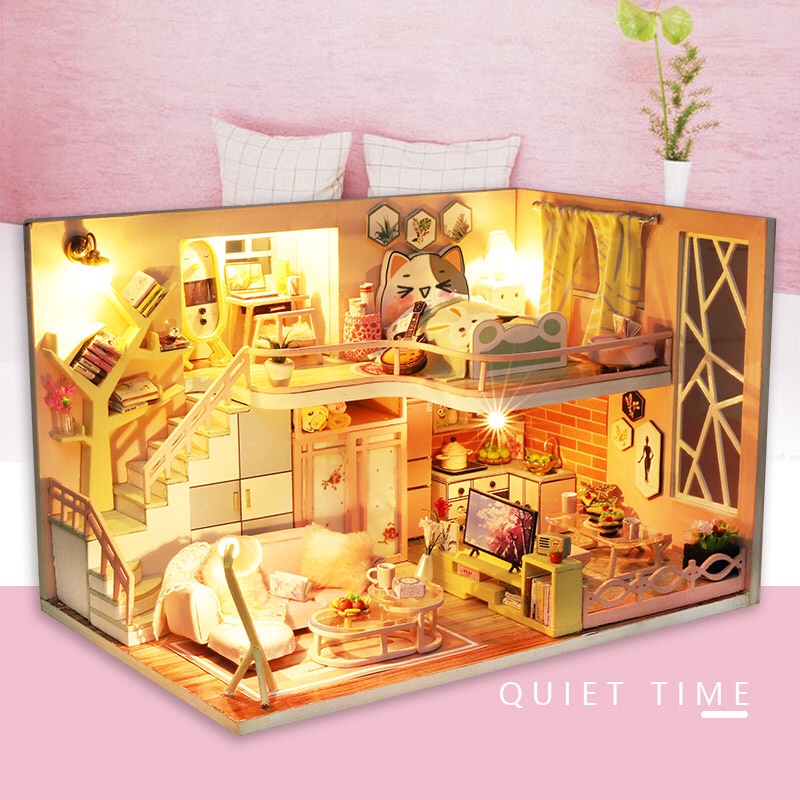 Mô hình lắp ráp nhà búp bê gỗ diy - Hanasaku Iroha M026