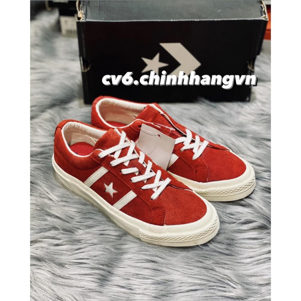 ( 𝙃𝙖̀𝙣𝙜 𝙍𝙚𝙖𝙡 ) Giày Conversse One Star Academy Màu Đỏ / Da Lộn