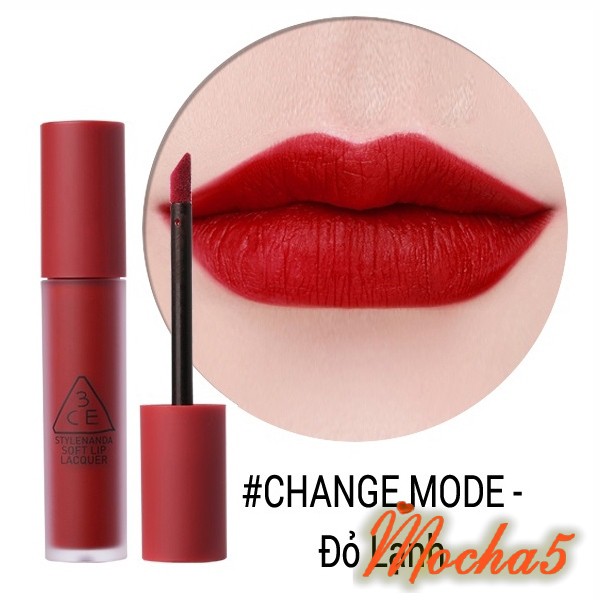 Son kem 3CE lì môi, lên chuẩn màu CHANGE MODE màu đỏ lạnh cực xinh