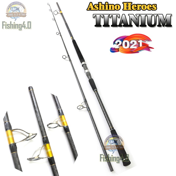 Cần Câu Ashino HEROES 3m15 - Khoen TITANIUM - New 2021 - Cần Đánh giải.