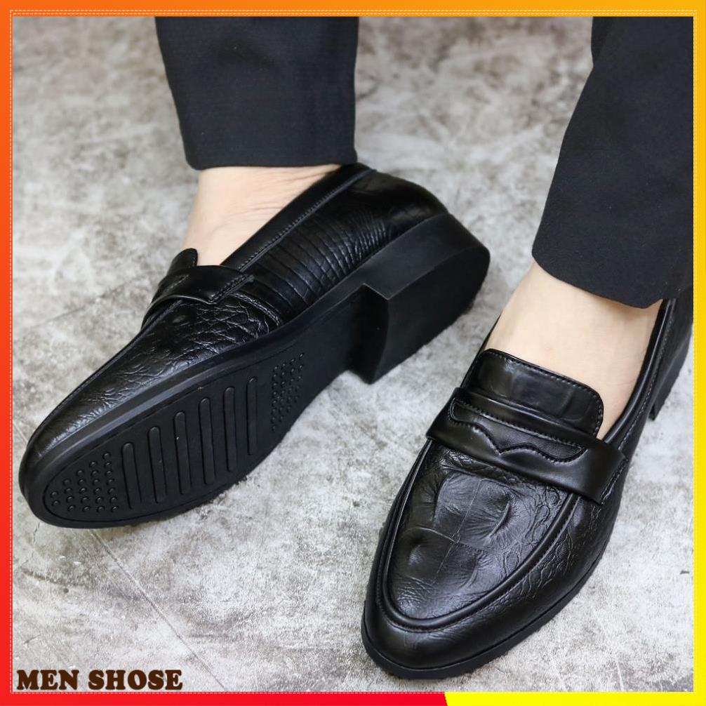 Giày Lười Nam Da Lì Vân Cá Sấu   Mã L179