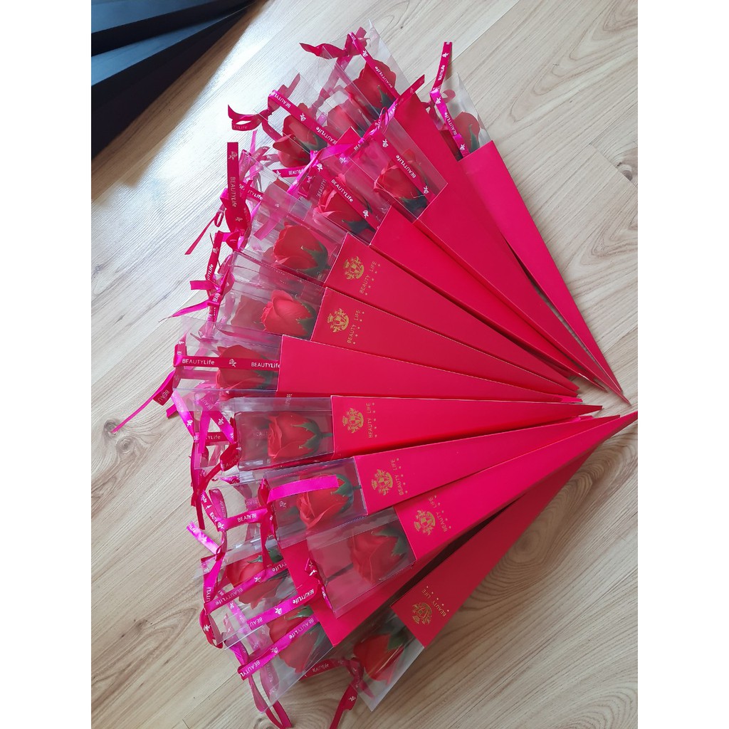 10 Vỏ hộp mica gói 1 bông hoa