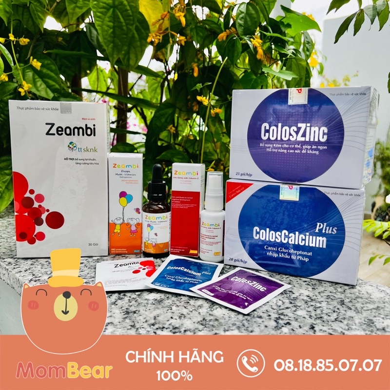Combo Men Vi Sinh, VTM,Canxi, Kẽm,Sắt Dạng Xịt 25ml Từ Anh Quốc Zeambi cho Trẻ sơ sinh,Trẻ nhỏ,Phụ Nữ có Thai,Cho con bú