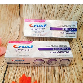 [Combo 2 Cây] Kem đánh răng Crest 3D White Brilliance 116g