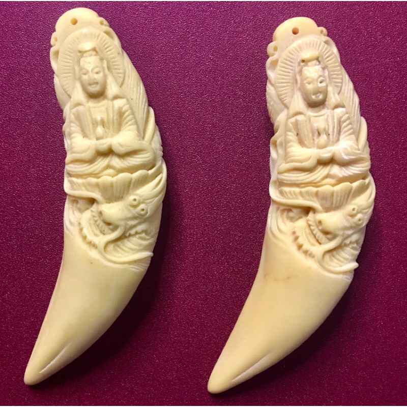 RĂNG NANH PHONG THUỶ PHẬT QUAN ÂM ĐIÊU KHẮC THỦ CÔNG