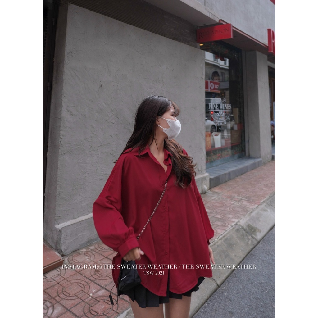 [Mã FAMARAL1 giảm 10K đơn 50K] (Ảnh thật) Áo sơ mi trơn voan trượt tay bồng oversize the.sweaterweather TSW | WebRaoVat - webraovat.net.vn