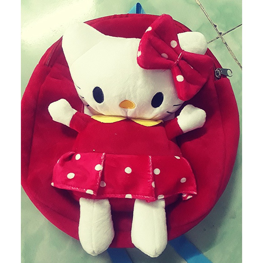 Xả kho Balo Hello Kitty vải nhung cho bé