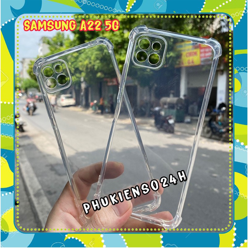 Ốp lưng Samsung A22 5g trong suốt chống sốc cao cấp có gờ bảo vệ camera