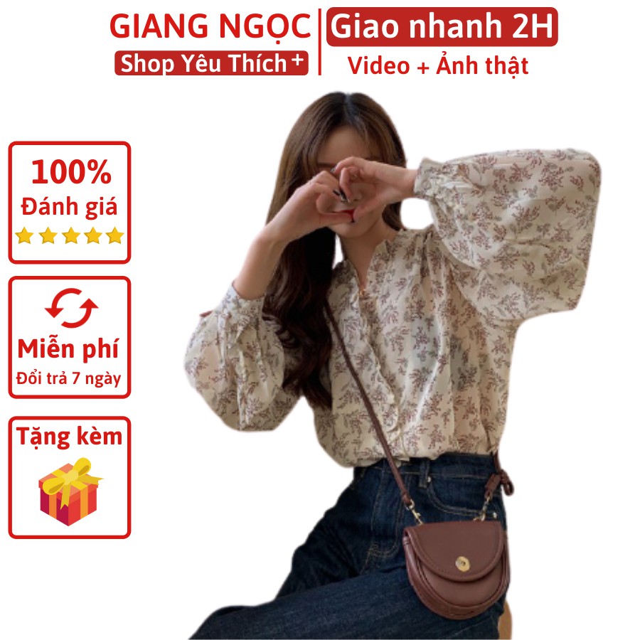 Áo Sơ Mi Tay Dài Cổ Chữ V Dáng Rộng In Hình Họa Tiết Hoa Thời Trang Mùa Hạ Hàn Quốc