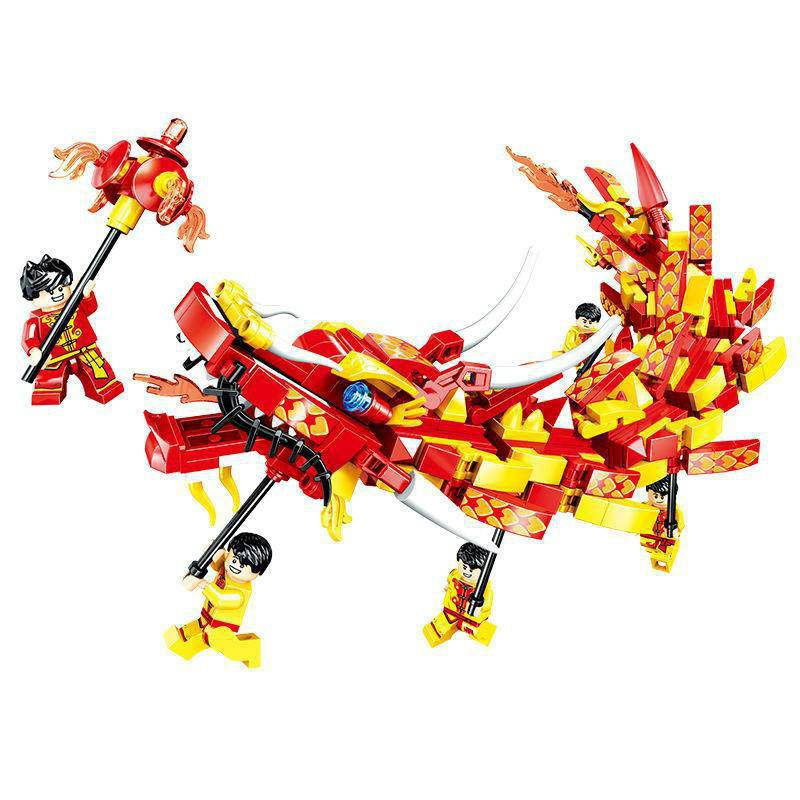 Lego  Zhegao QL 0955 ( Xếp hình đội múa rồng ngày tết 441 mảnh )ảnh thật