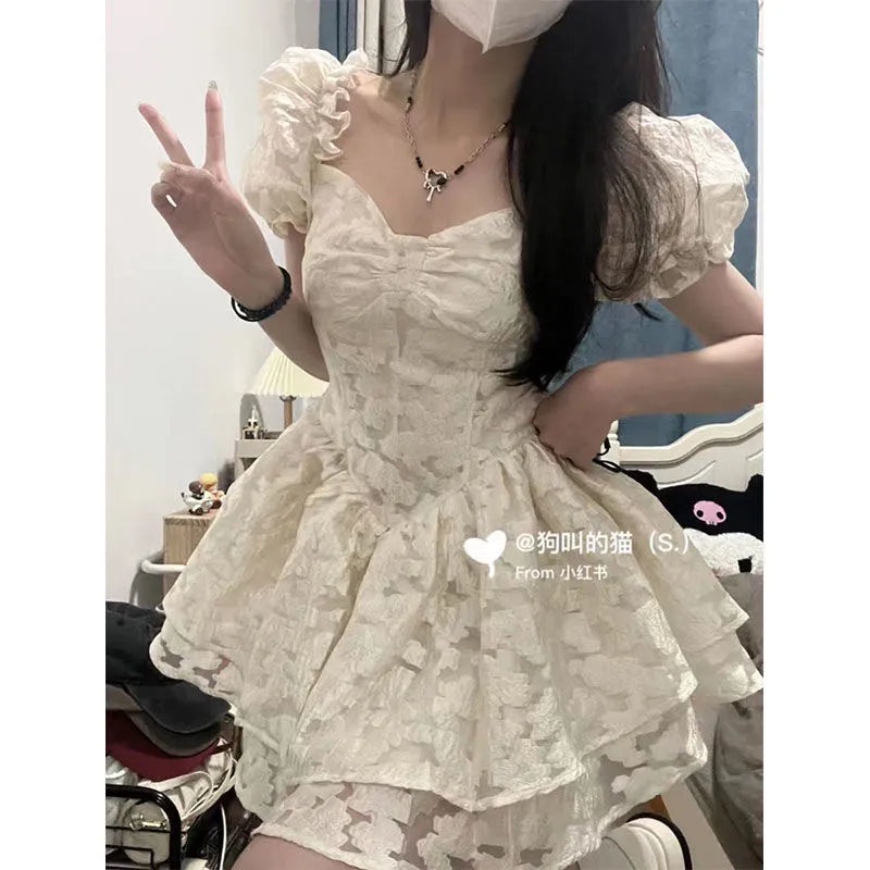 Váy babydoll Đầm Cổ Vuông Thời Trang Mùa Hè 2022 Phong Cách Mới Chất Lượng Cao