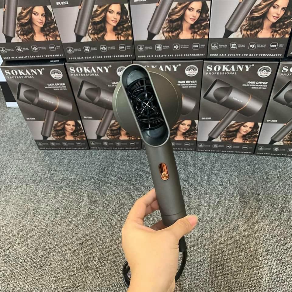 Máy sấy tóc Sokany SK-2202 chính hãng công suất 1200W - Tặng kèm 1 đầu sấy tạo kiểu